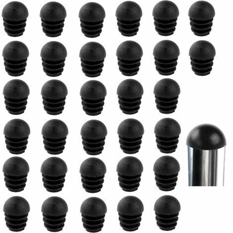 Gotrays - Black Round Chair Tube Caps End Caps Round Chair Leg End Caps Chair Leg Caps Rubber Chair Leg Protector 32 Pieces (16mm),Superma