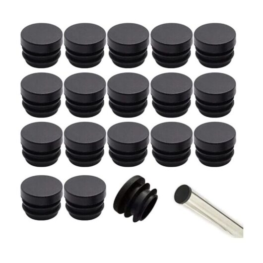Groofoo - black chair caps 16mm 32pcs chair caps round plastic caps chair tube caps chair leg caps chair leg protection