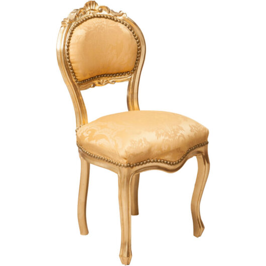 Louis xvi wooden chair 90x42x45 cm French style chair in antique gold Bedroom armchair Baroque style chairs Upholstered armchair