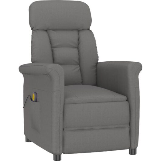 Massage Chair Dark Grey Microfibre Fabric vidaXL
