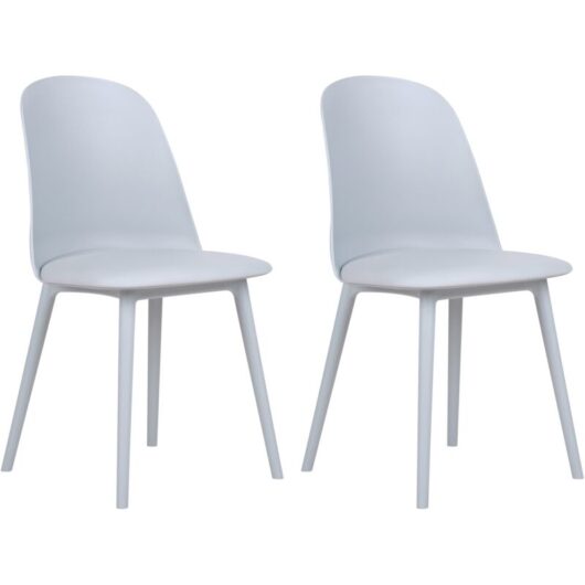 Modern Minimalist Living Room Set of 2 Dining Chairs Synthetic Padded Seat Light Blue Fomby