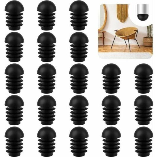 Mumu - 50 Pack Chair Leg Caps, Round End Caps, Chair Tube Protector Caps for Protecting Furniture (19mm) -