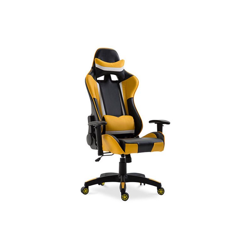Office Chair with Armrests - Desk Chair with Castors - Gamer - Guy Yellow