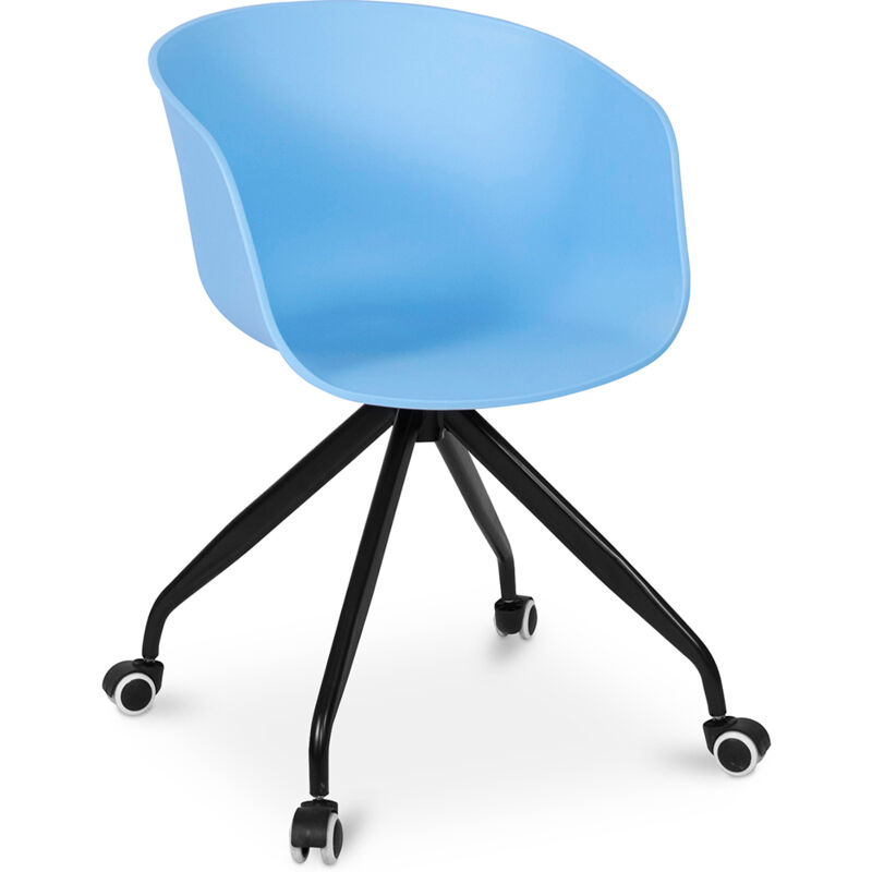 Office Chair with Armrests - Desk Chair with Castors - Guy - Joan Blue