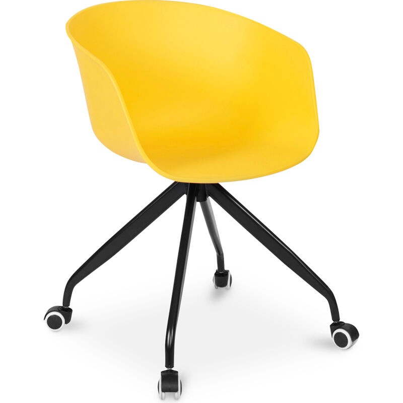 Office Chair with Armrests - Desk Chair with Castors - Guy - Joan Yellow