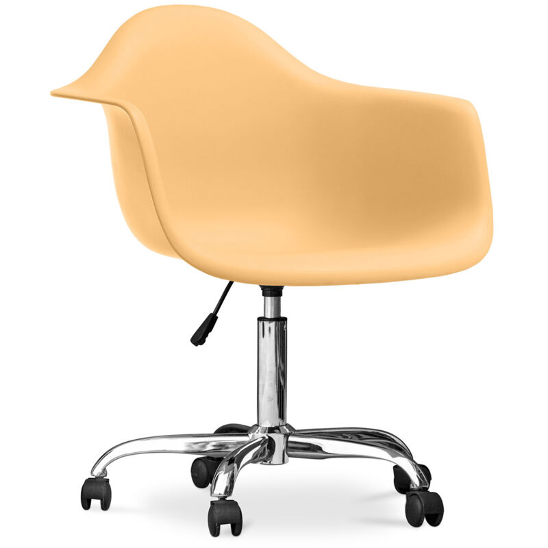 Office Chair with Armrests - Desk Chair with Castors - Weston Pastel orange