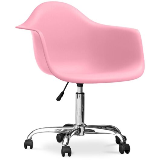 Office Chair with Armrests - Desk Chair with Castors - Weston Pink