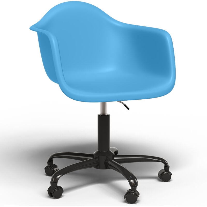 Office Chair with Armrests - Desk Chair with Wheels - Weston Black Frame Blue