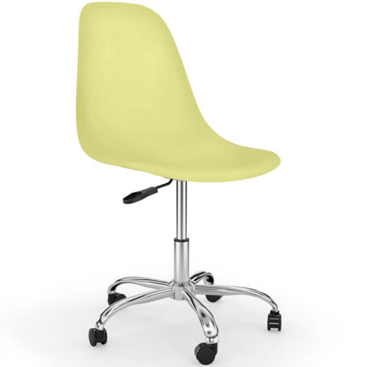 Office Chair with Castors - Swivel Desk Chair - Denisse Pastel yellow