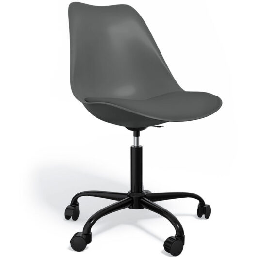 Office Chair with Wheels - Swivel Desk Chair - Tulip Black Frame Dark grey