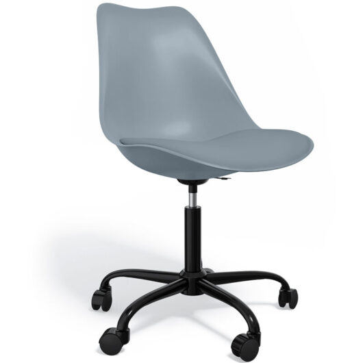 Office Chair with Wheels - Swivel Desk Chair - Tulip Black Frame Light grey