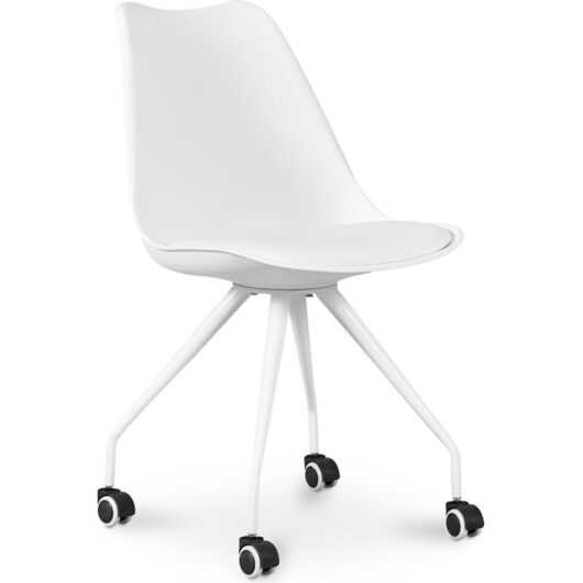 Office Chair with Wheels - White Desk Chair - Canva White