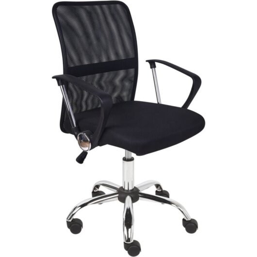 Office Desk Chair Swivel Adjustable Height Mesh Upholstery Black Best