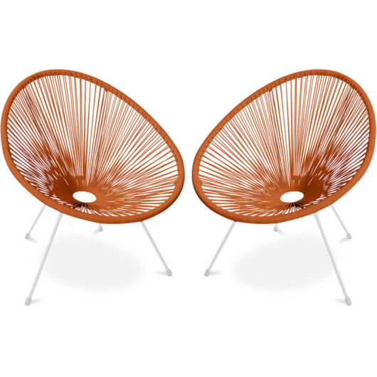 Pack Acapulco Chair - White Legs x2 - New edition Orange