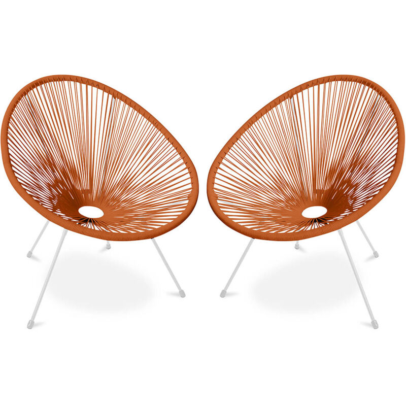 Pack Acapulco Chair - White Legs x2 - New edition Orange