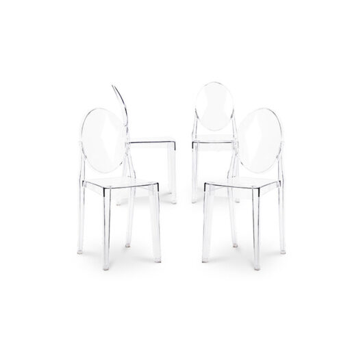 Pack of 4 Dining Chairs Transparent - Victoria Queen Transparent