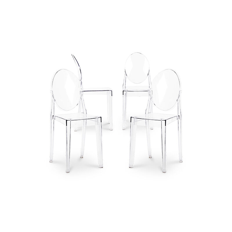 Pack of 4 Dining Chairs Transparent - Victoria Queen Transparent