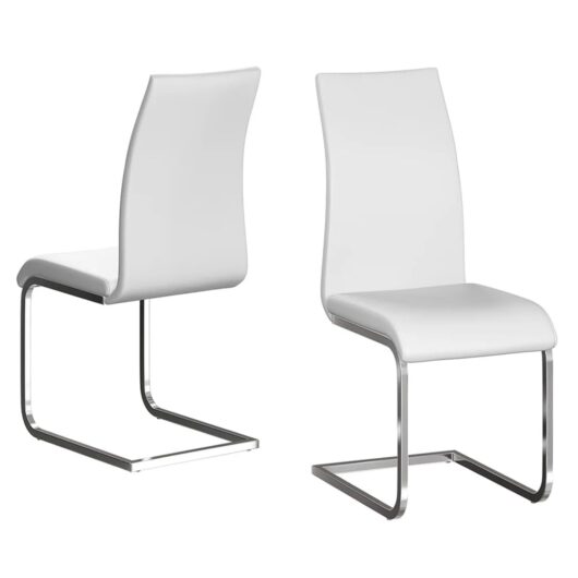 Paoli White Faux Leather Dining Chairs In Pair