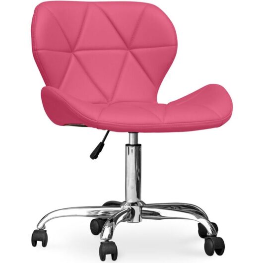 Privatefloor - Office Chair with Wheels - Swivel Desk Chair - Upholstered in Leatherette - Wito Fuchsia