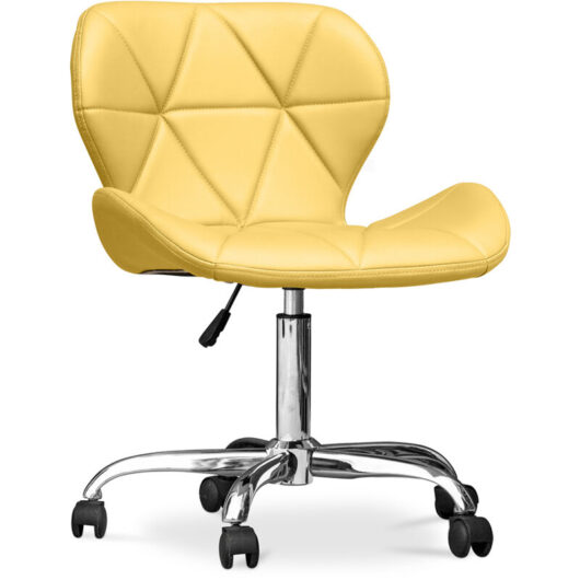 Privatefloor - Office Chair with Wheels - Swivel Desk Chair - Upholstered in Leatherette - Wito Yellow