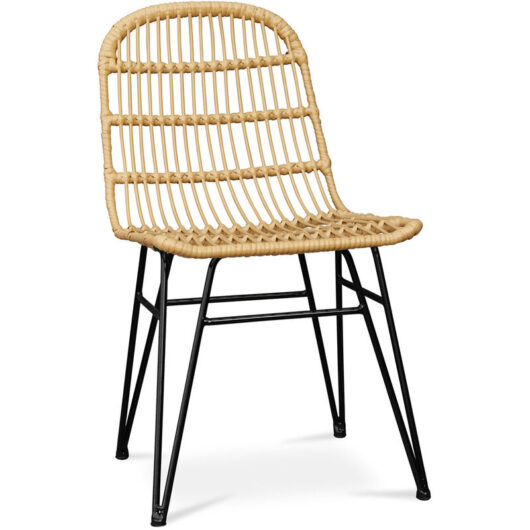 Rattan Dining Chair - Boho Style - Many Light brown
