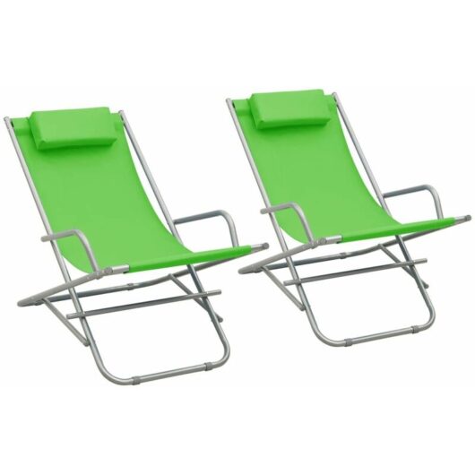 Rocking Chairs 2 pcs Steel Green Vidaxl