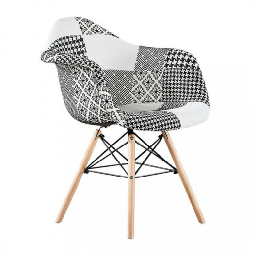 Set of 1/2/4/6 Chrono Patchwork Eiffel Dining Chair - Single - Multicoloured - Multi