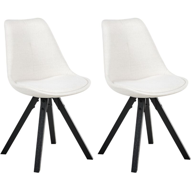 Set of 2 Dining Chairs Swivel Armless Scandinavian Upholstery Light Beige Hedley