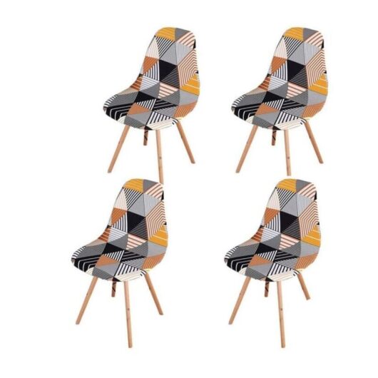 Set of 4 Scandinavian Chair Covers, Stretch Dining Chair Covers, Universal Armless Chair Covers for Living Room, Kitchen, Home Decoration YMYNY
