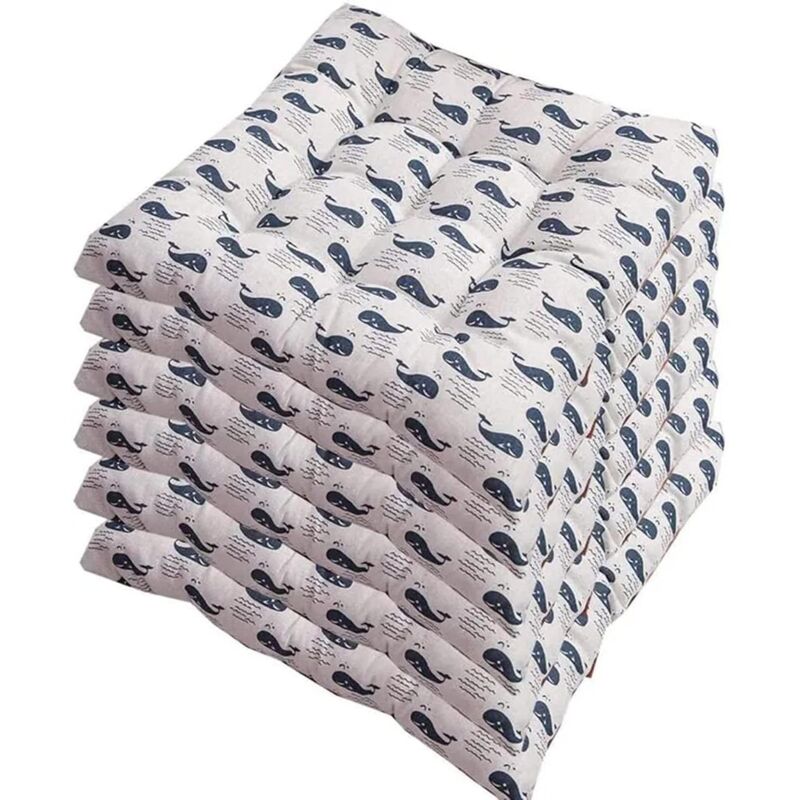 Set of 6 Chair Cushions 40 x 40 cm, Thick Seat Cushions, Chair Cushions, Bench Cushions, Tatami Buttock Cushions