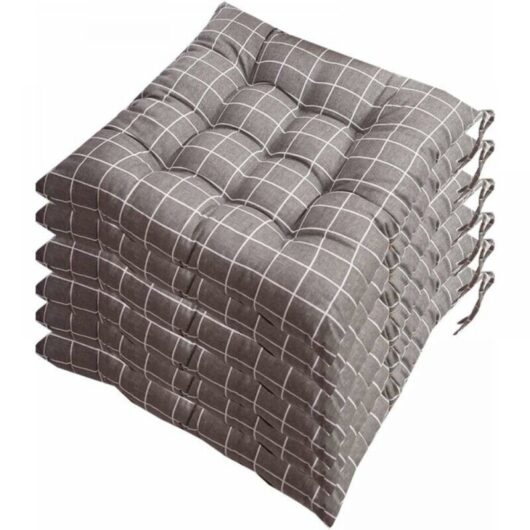 Set of 6 chair cushions 40x40 cm / 16 inches for restaurant, garden, kitchen.