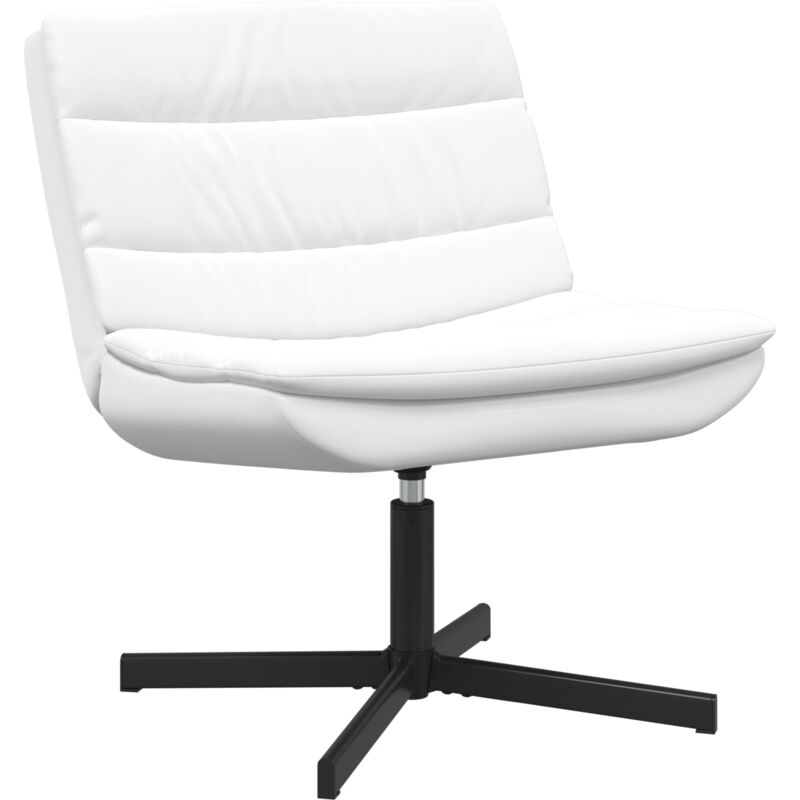 Swivel Chair White Polyester fabric, Metal frame Medium Swivel vidaXL