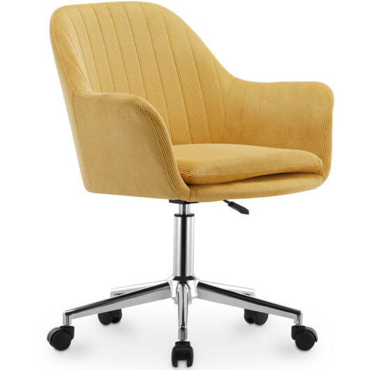 Swivel Office Chair with Armrests - Lumby Yellow