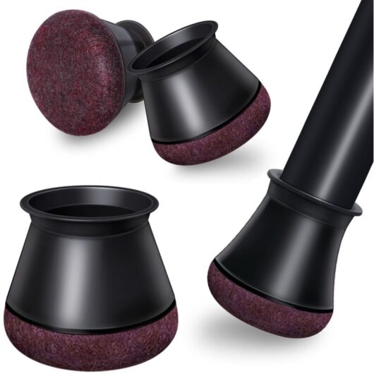Tinor - 24pcs Chair Leg Caps, Chair Leg Protectors, Silicone Floor Protectors, Felt Pads for Chairs, Reduce Noise, Prevent Scratches, Wear-Resistant