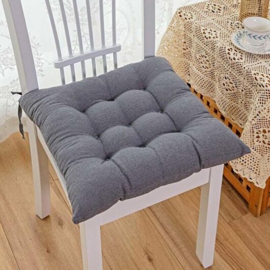 Tinor - Chair Cushions 40 x 40 x 8 Cm, Garden Chair Pad, Thickened Cushion, Cotton Cushion, for Indoor and Outdoor Patio Balcony Sofa, Dark Grey, Set