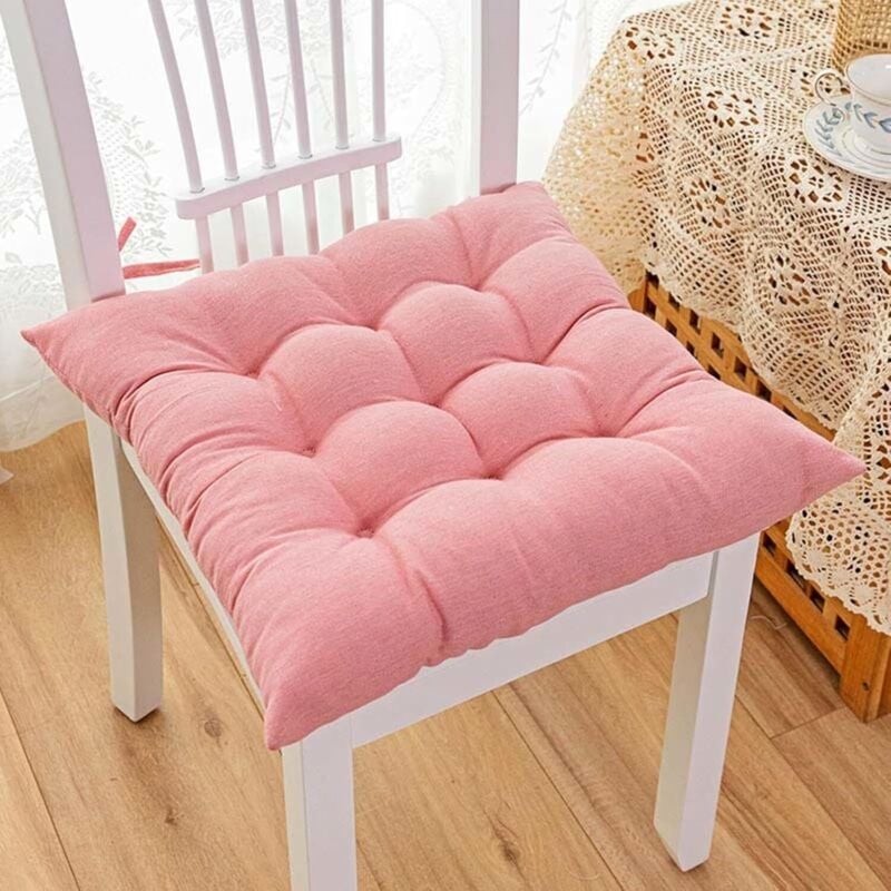 Tinor - Chair Cushions 40 x 40 x 8 Cm, Garden Chair Pad, Thickened Cushion, Cotton Cushion, for Indoor and Outdoor Patio Balcony Sofa, Pink, Set of 2