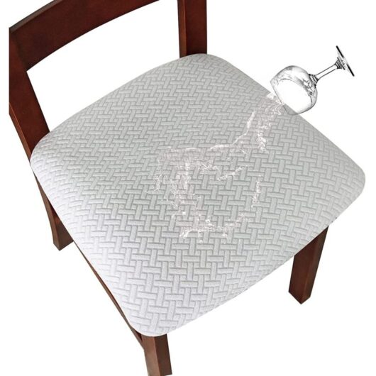 Tinor - Pieces Chair Covers Chair Cushion Covers Removable Waterproof Chair Seat Covers Washable Jacquard Elastic Chair Seat Covers for Dining Room