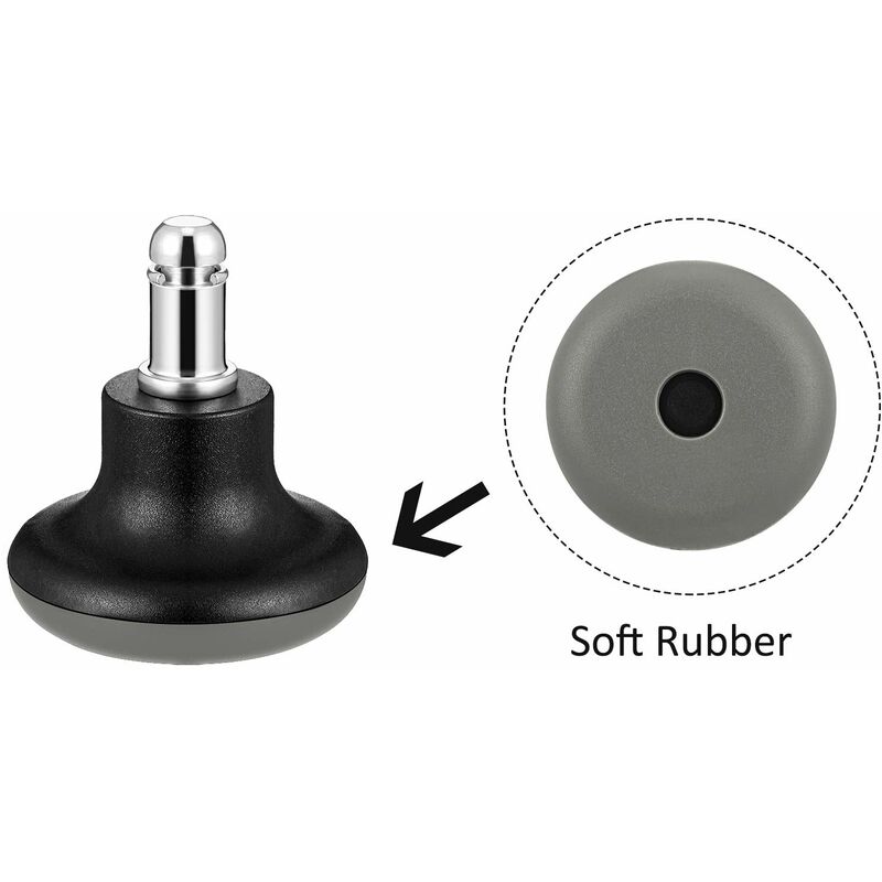 Tinor - Replacement Chair Wheels Swivel Wheels for Office Chair, 2 Inch High Profile Stool Bell Glides 5 Pieces (Black)