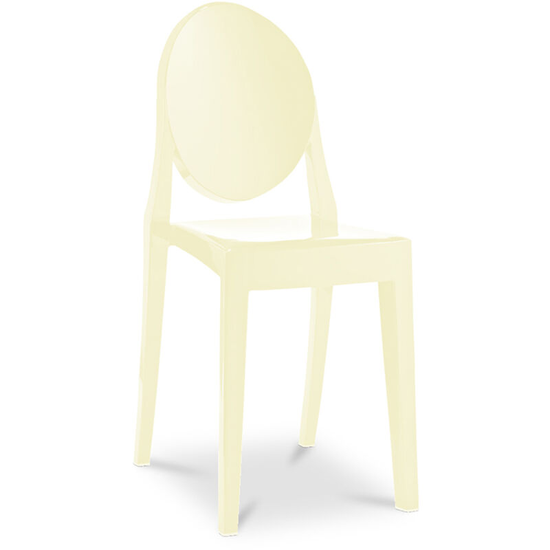 Transparent Dining Chair - Victoria Queen Cream