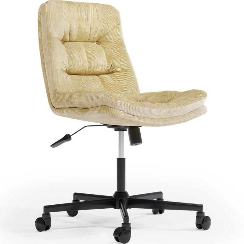 Upholstered Office Chair - Swivel - Hera Yellow