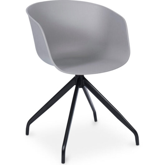 Upholstered Office Chair with Armrests - Black Design Desk Chair - Jodie - Joan Light grey