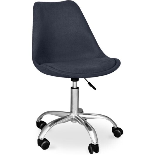 Upholstered swivel chair with Wheels - Tulip Dark grey