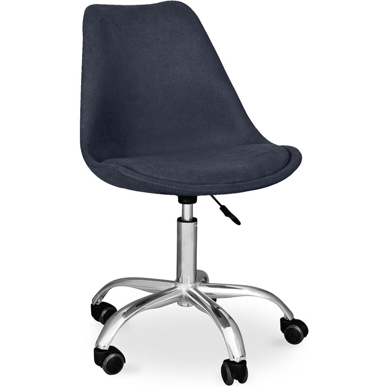 Upholstered swivel chair with Wheels - Tulip Dark grey