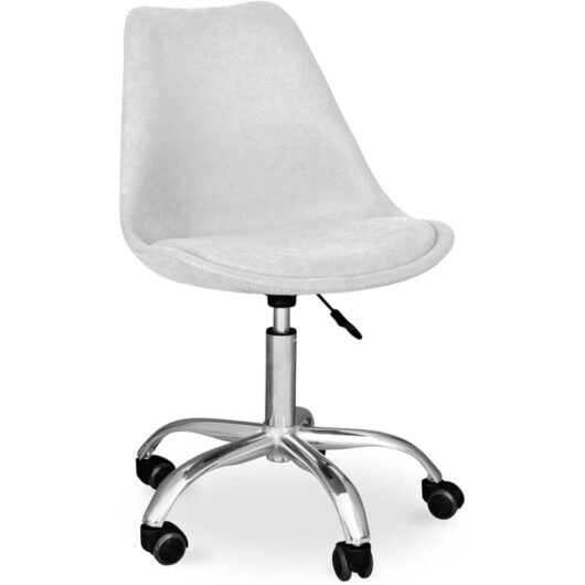 Upholstered swivel chair with Wheels - Tulip Light grey
