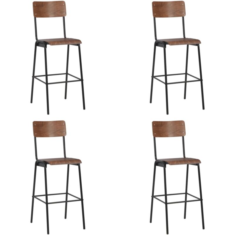 Vidaxl - Bar Chairs 4 pcs Solid Plywood Steel