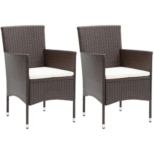 Vidaxl - Garden Dining Chairs 2 pcs Poly Rattan Brown
