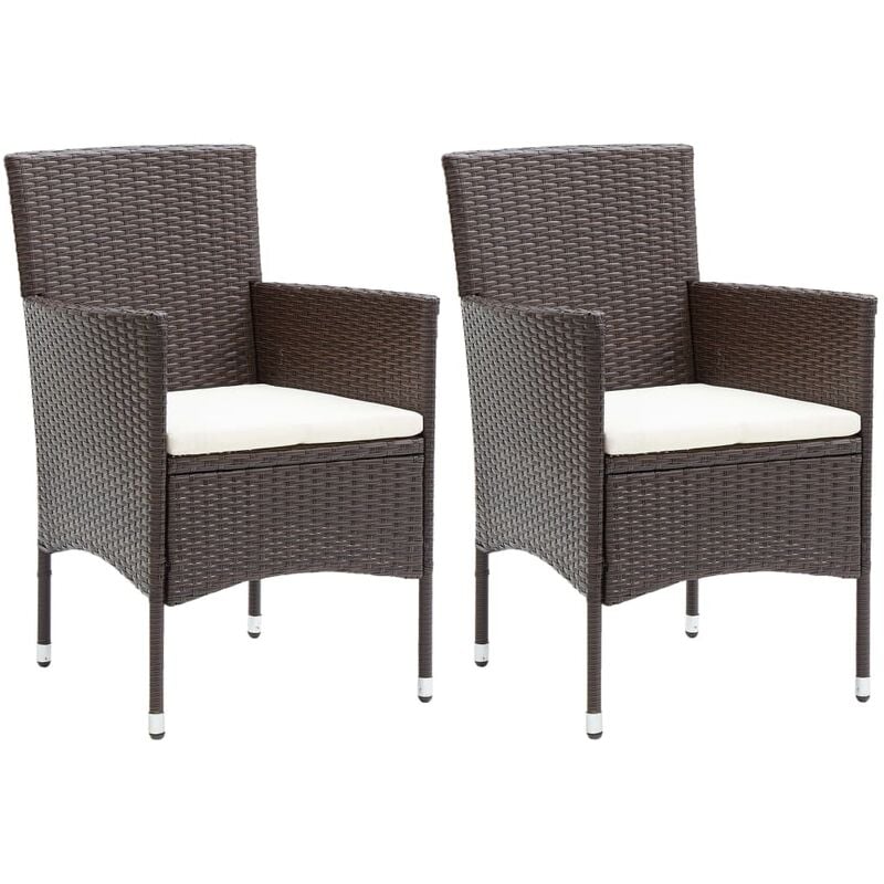 Vidaxl - Garden Dining Chairs 2 pcs Poly Rattan Brown
