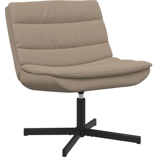 Vidaxl - Swivel Chair Cappuccino Polyester, Metal base Standard Ergonomic