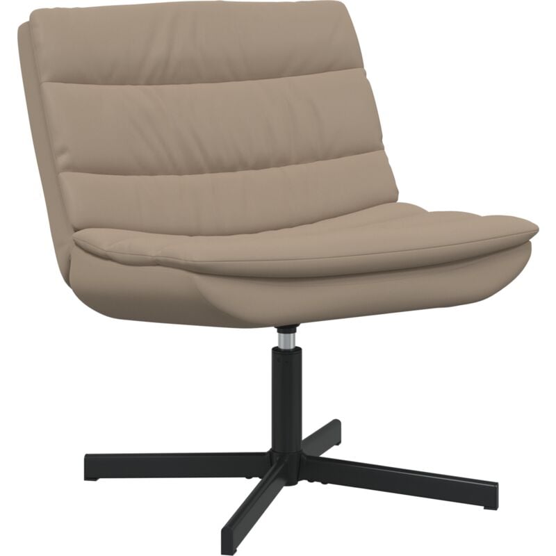 Vidaxl - Swivel Chair Cappuccino Polyester, Metal base Standard Ergonomic
