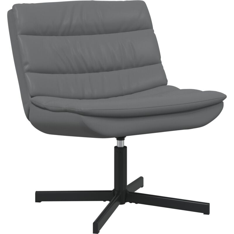 Vidaxl - Swivel Chair Grey Faux Leather Medium Swivel Swivel Chair